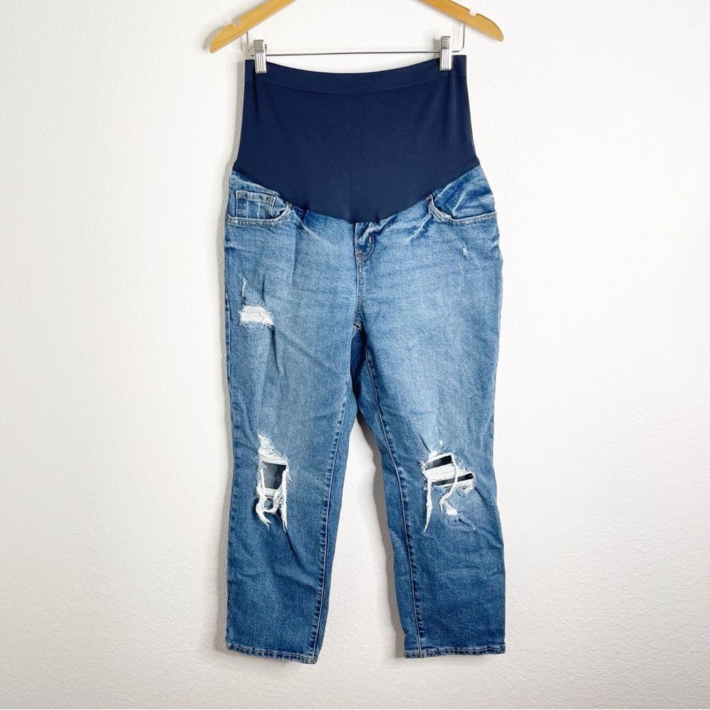 Old Navy Maternity Jeans Straight Distressed‎ Size 14 Short